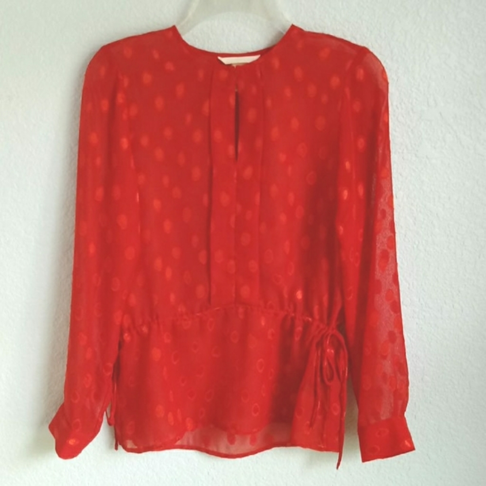 H&M | Sheer Boho Rust Orange Blouse Top 4